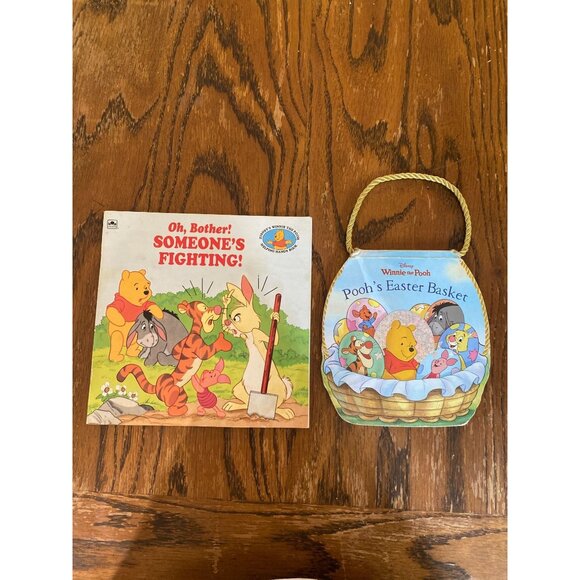 Winnie The Pooh "Oh Bother! Someones Fighting!" & "Poohs Easter Basket" Books Se - Picture 1 of 8